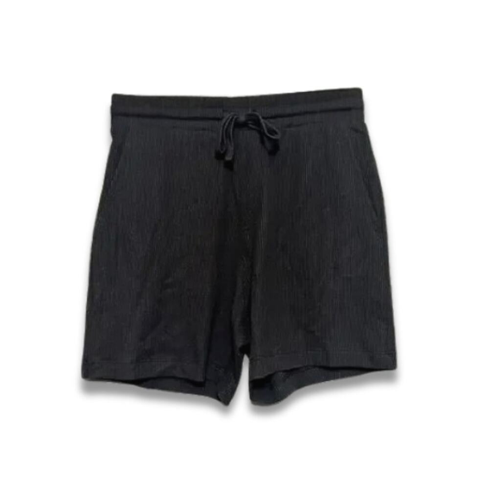 ASOS Casual Shorts Pull On Drawstring Elastic Waist Waffle Knit M Black S NWT